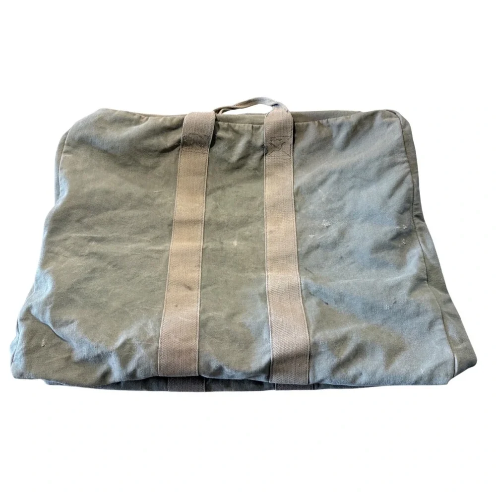 Vintage Military Canvas Flyers Kit Bag Olive Drab Green Duffle Travel Bag